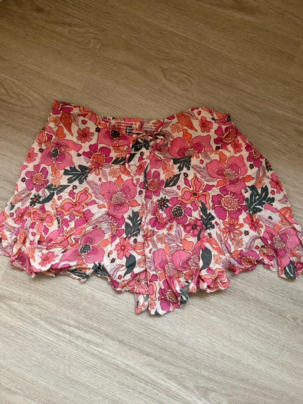 Free People Floral Pink Orange Printed Skort